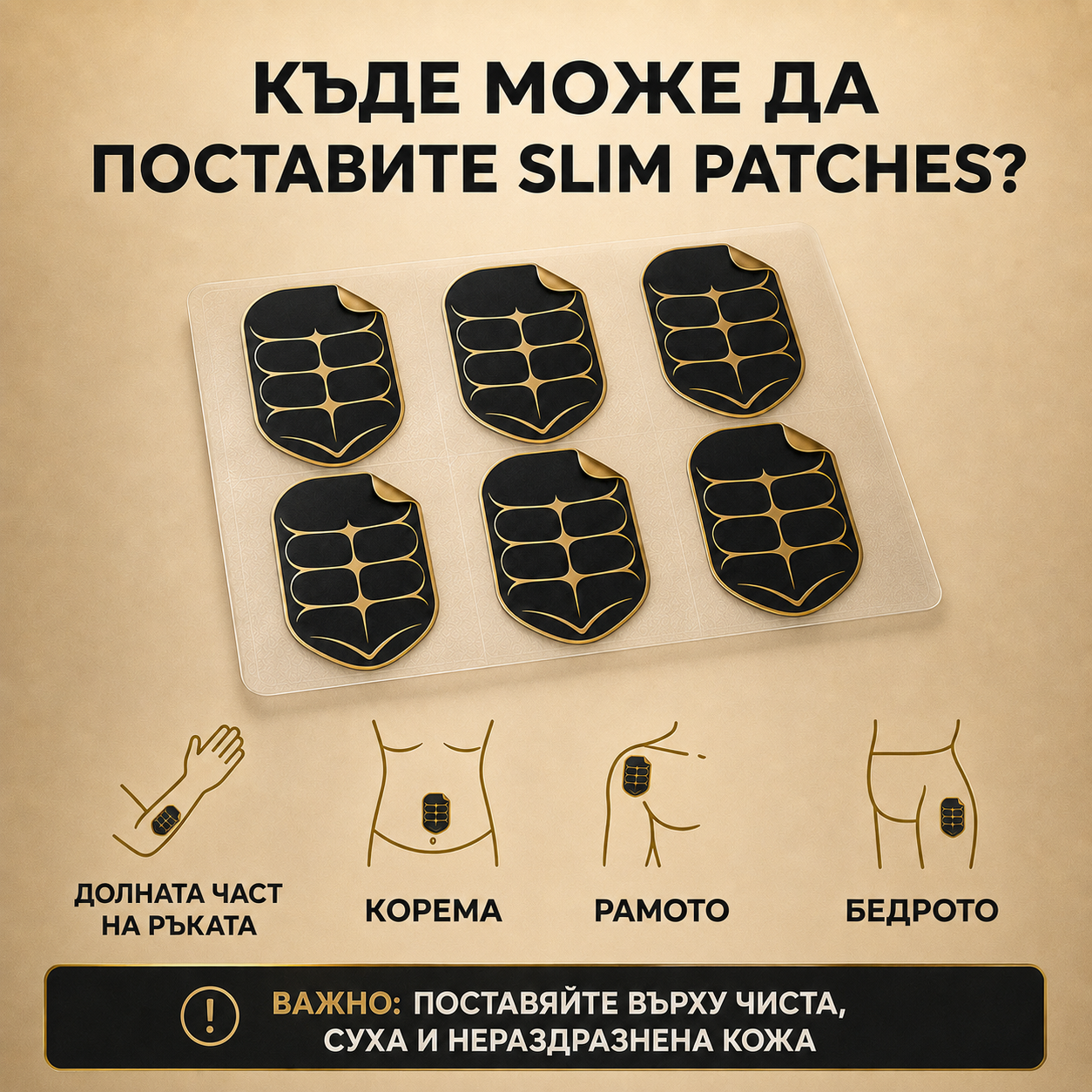 Къде може да поставите SlimEase пластирите